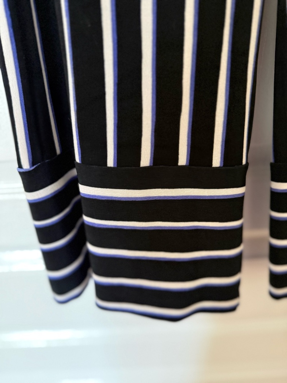 Chico's Black and White Vertical-Stripe Wide Leg Pants - Picture 3 of 9